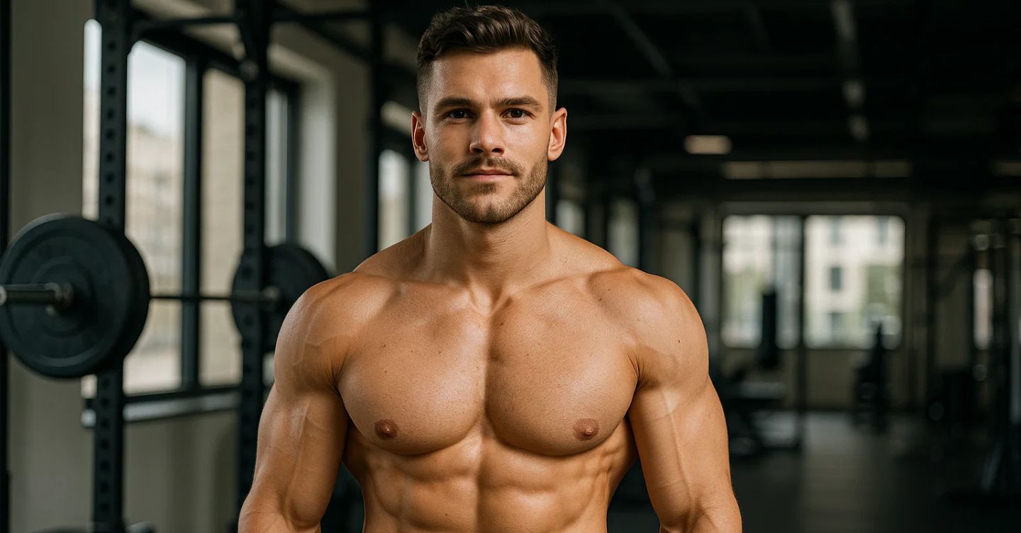 Athlete with a strong, well-defined chest