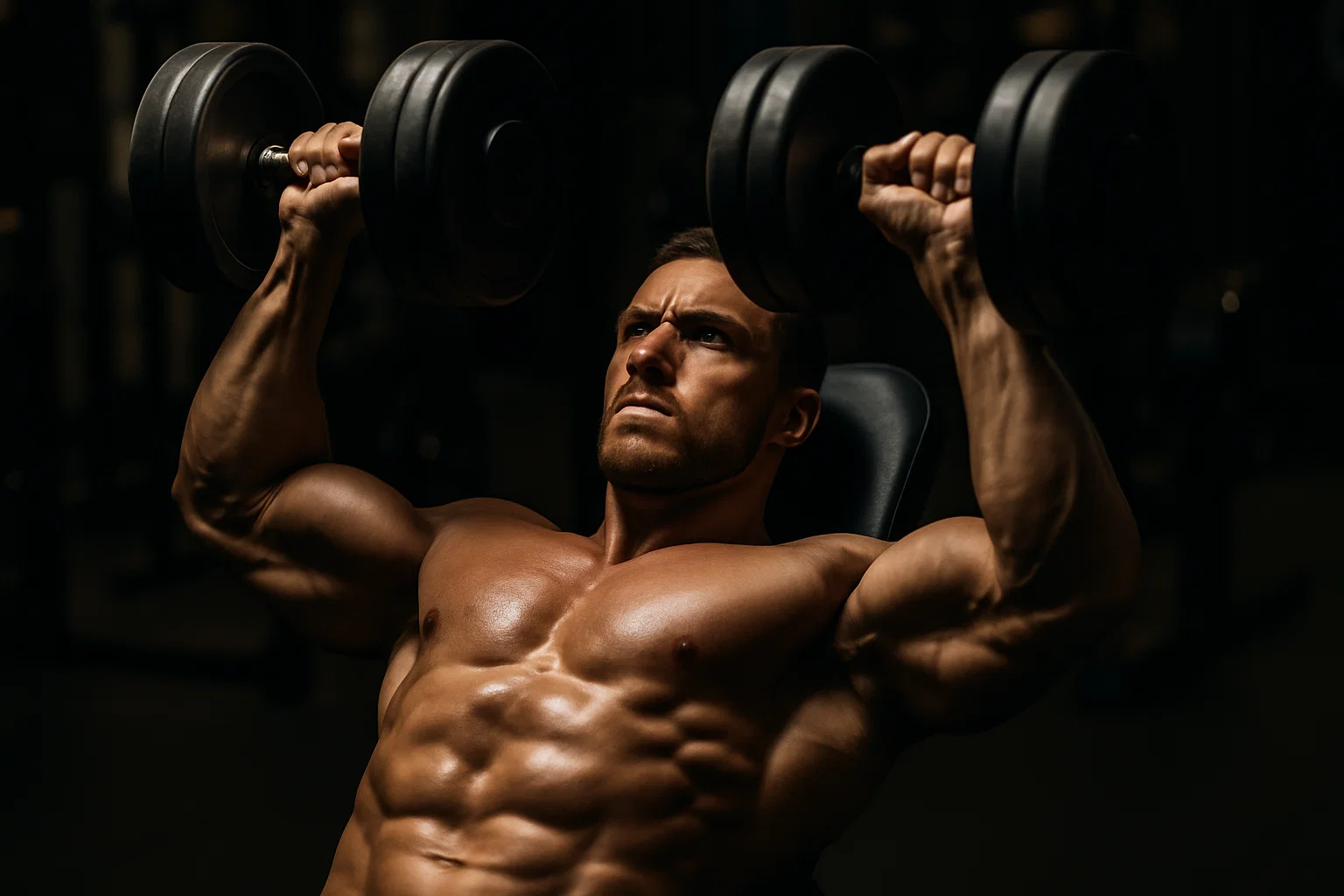 Dumbbell bench press exercise